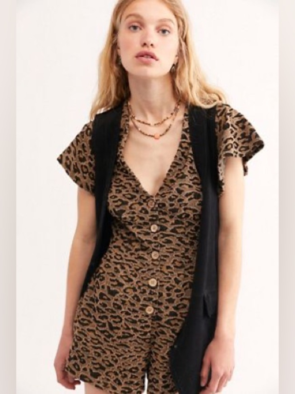 Free People Phoenix Romper Leopard Print Size XS - Picture 4 of 15